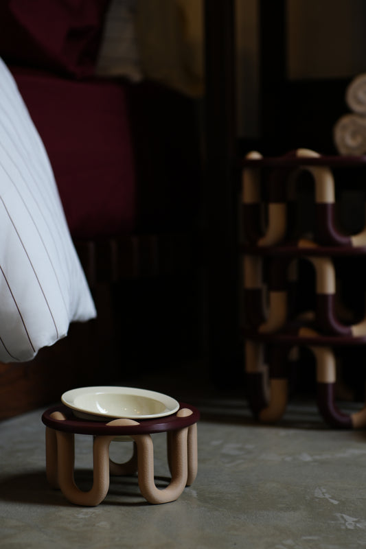 WIGGLY cat bowl // burnt toast